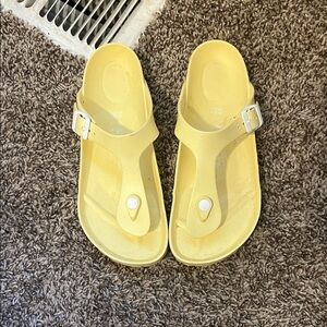 Birkenstock Light Yellow Slide Sandals